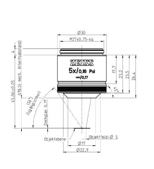 Objective EC Plan-Neofluar 2.5x/0.085 Pol M27蔡司物镜