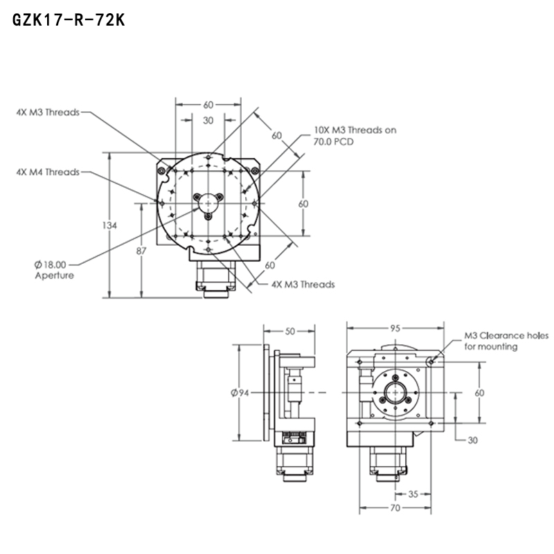 GZK17-R高真空直线运动平台真空度1x10^(-10)mBar温度200°