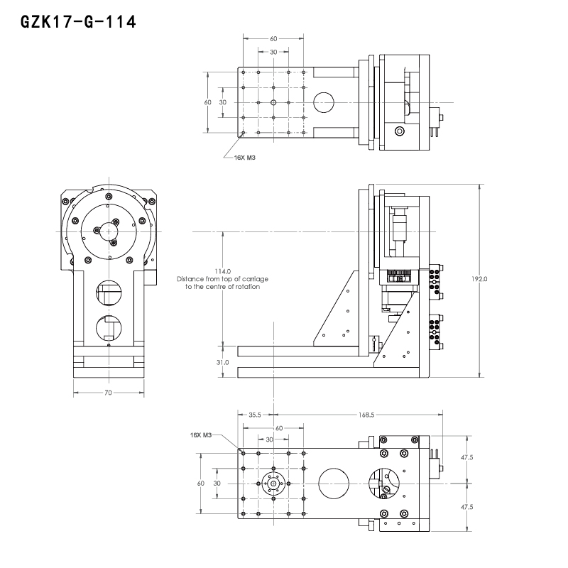 GZK17-G-114高真空直线运动平台真空度1x10^(-10)mBar温度200°